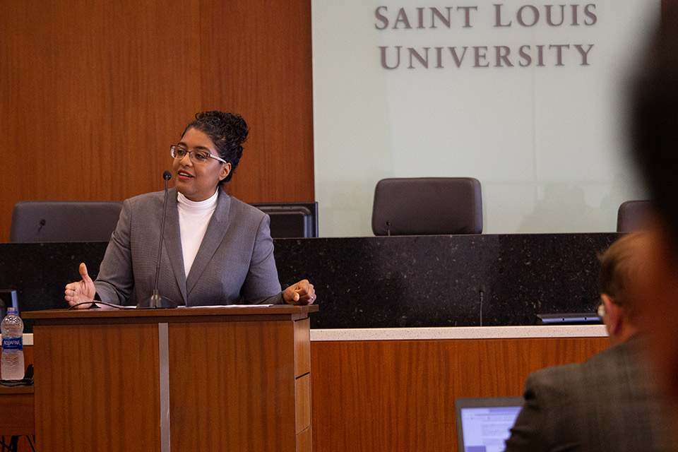 Keynote speaker Tracey L. Meares, the Walter Hale Hamilton Professor of Law and founding member of the Justice Collaboratory at Yale Law School.