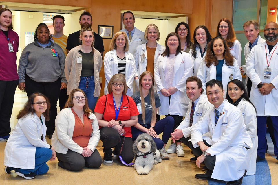 Group picture of Child Neurology Residency Program instructors and residents standing together..